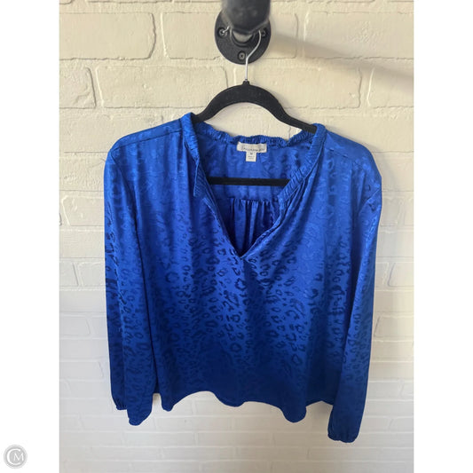 Blouse Long Sleeve By Allison Joy In Blue, Size: M