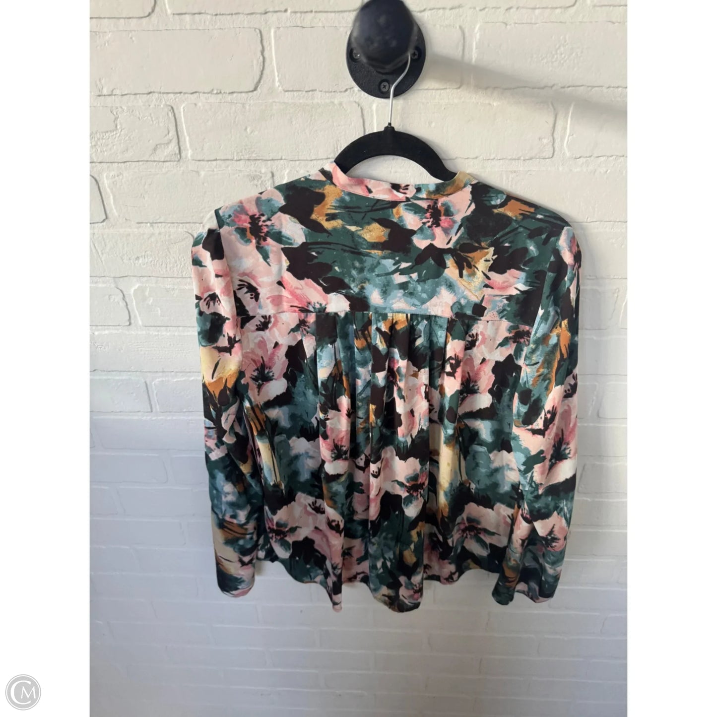 Blouse Long Sleeve By Lucky Brand In Green & Pink, Size: S