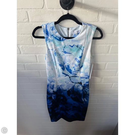 Dress Work By Calvin Klein In Blue & White, Size: S