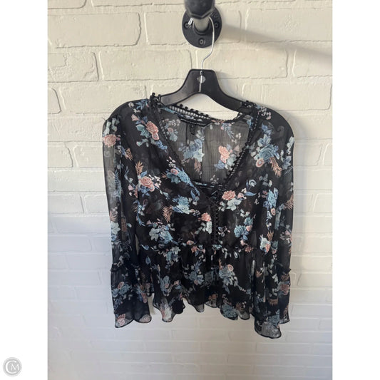 Top 2pc Long Sleeve By White House Black Market In Black & Blue, Size: S