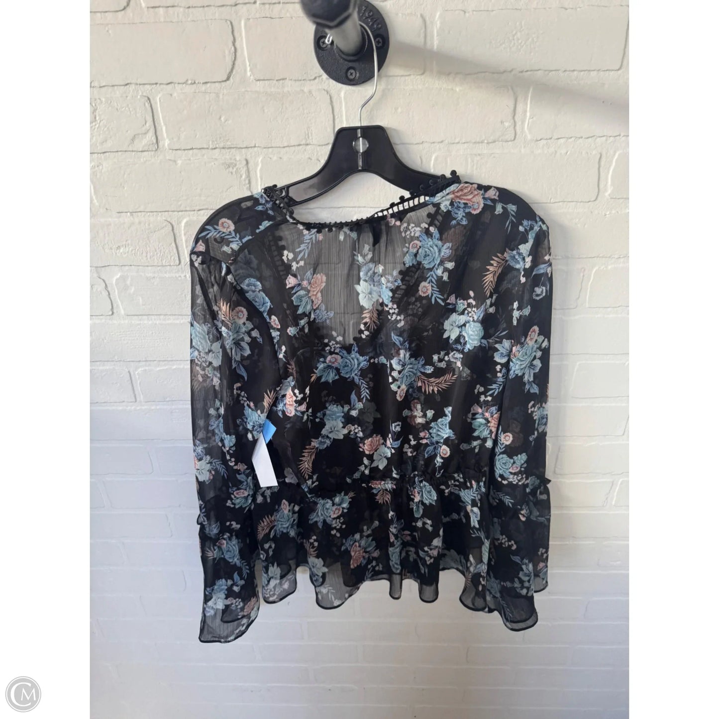 Top 2pc Long Sleeve By White House Black Market In Black & Blue, Size: S