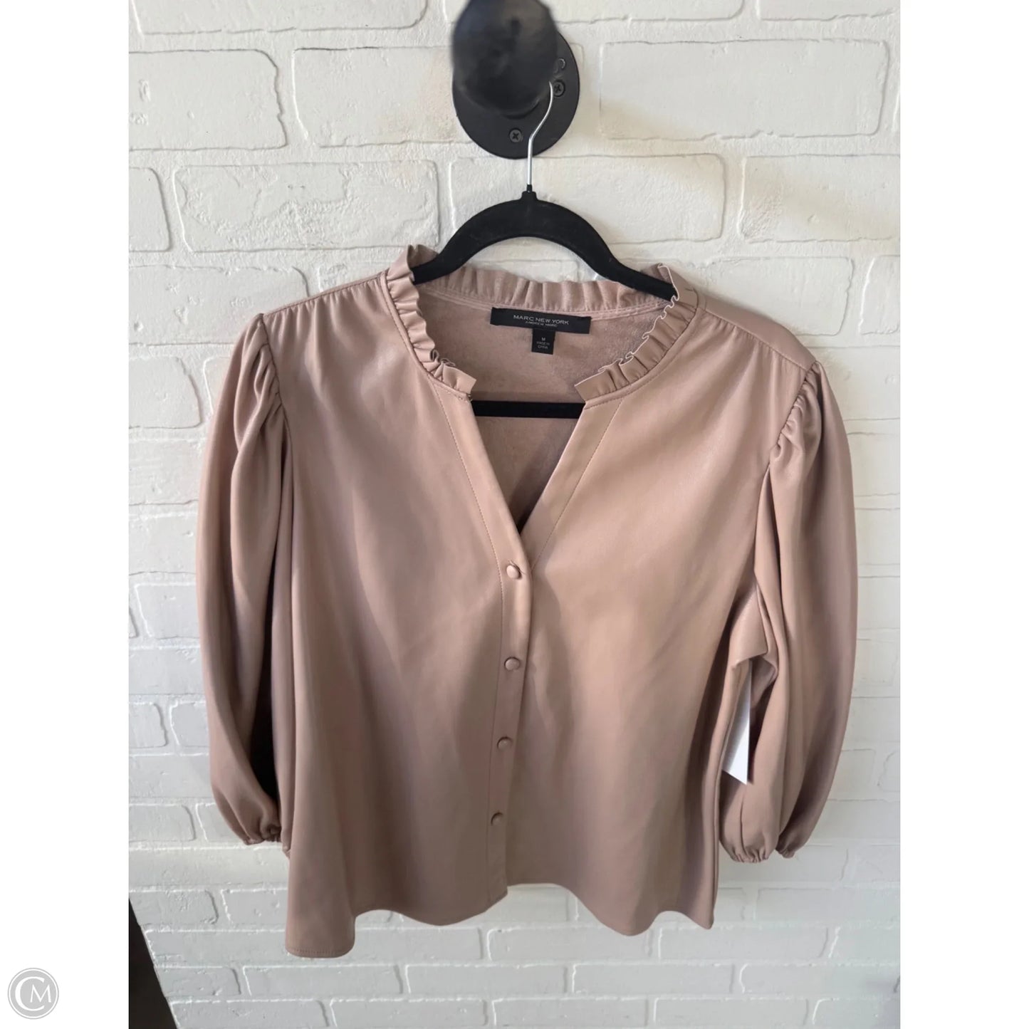 Top 3/4 Sleeve By Marc New York In Tan, Size: M