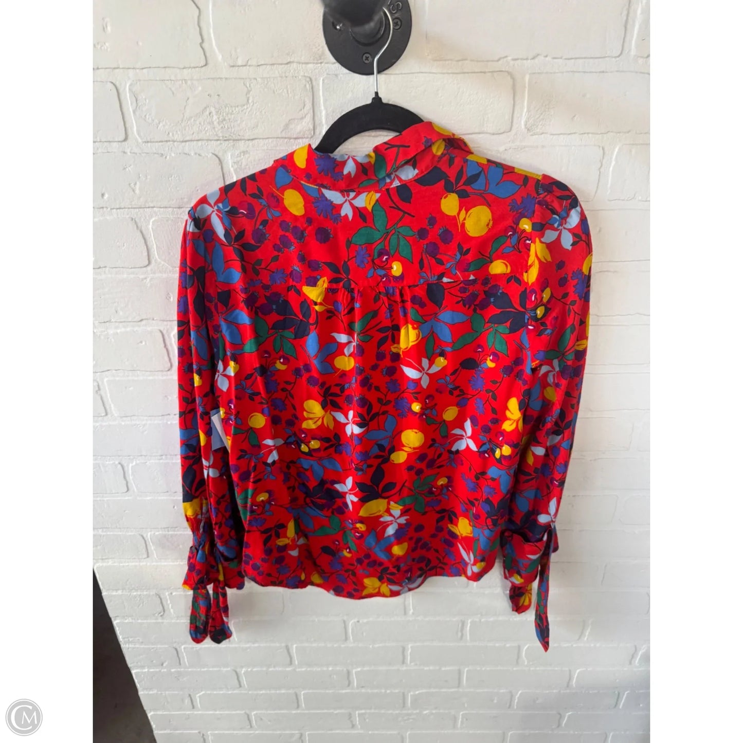 Blouse Long Sleeve By Maeve In Orange & Purple, Size: M