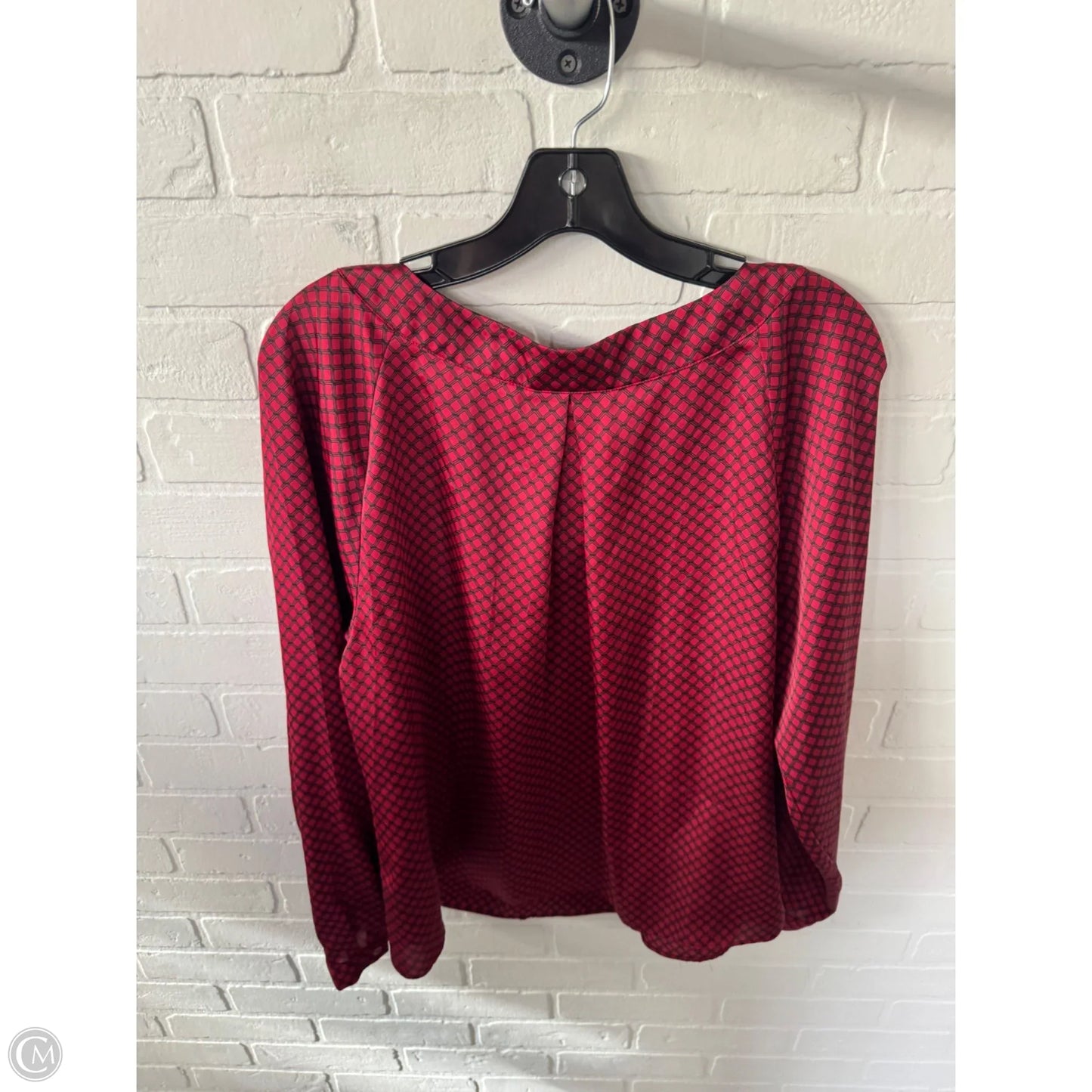 Blouse Long Sleeve By Worthington In Black & Red, Size: 0
