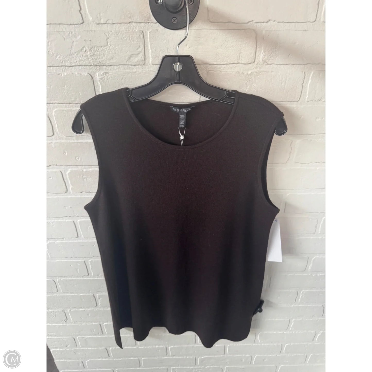 Vest Sweater By Eileen Fisher In Brown, Size: M