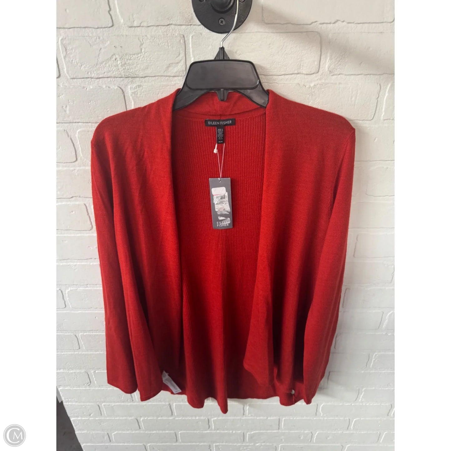 Sweater Cardigan By Eileen Fisher In Orange, Size: M