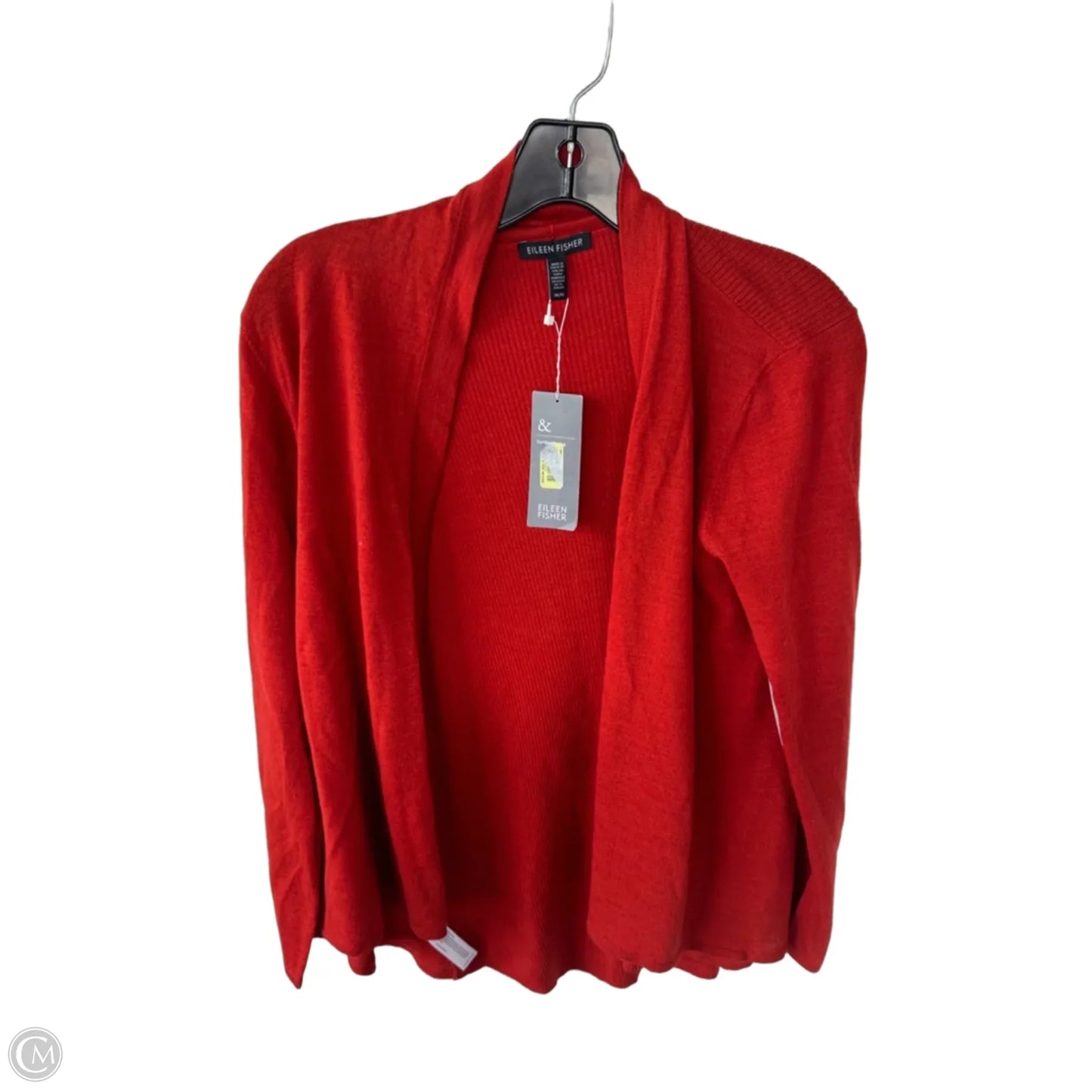 Sweater Cardigan By Eileen Fisher In Orange, Size: M