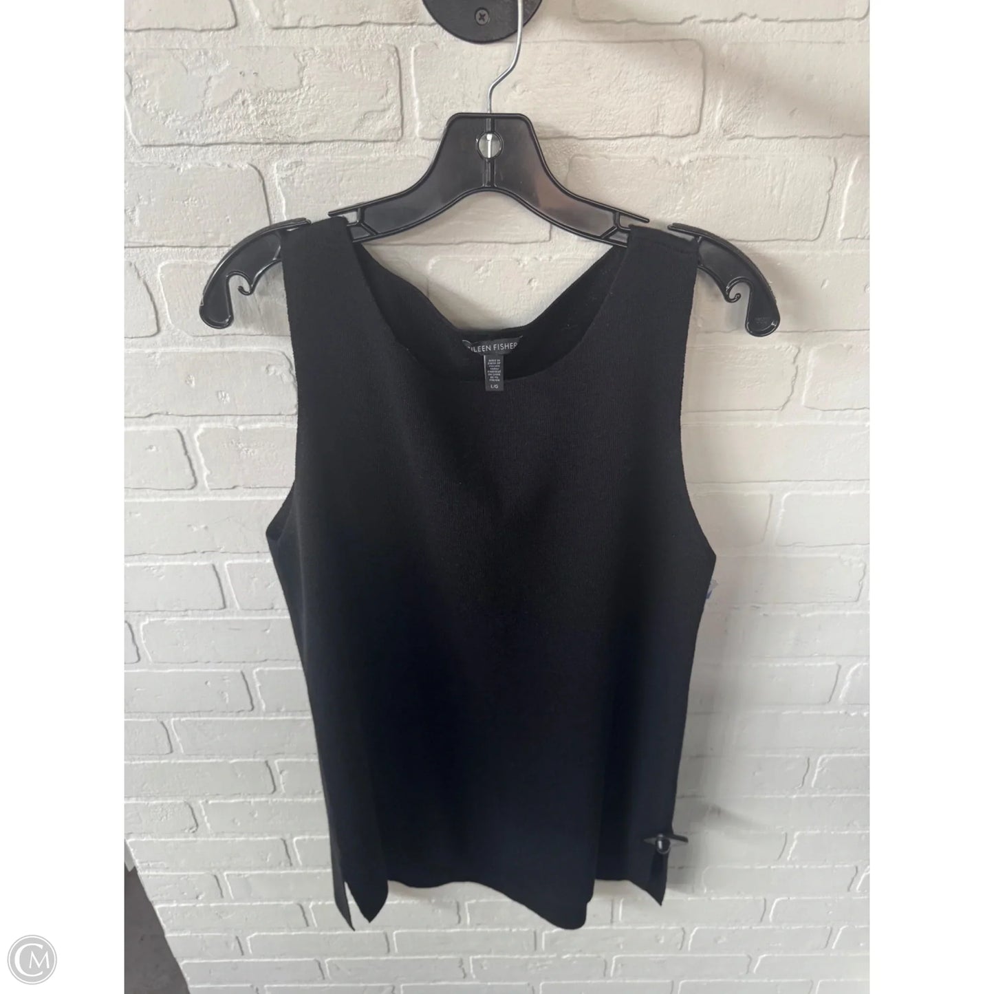 Vest Sweater By Eileen Fisher In Black, Size: L
