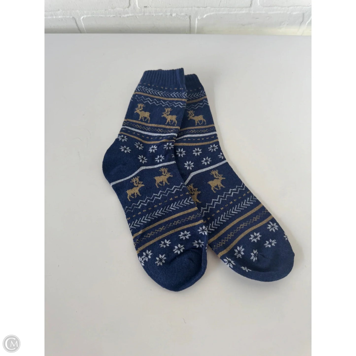 Socks By Clothes Mentor In Blue & Tan, Size: Osfm