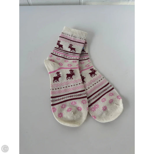 Socks By Clothes Mentor In Pink & White, Size: Osfm