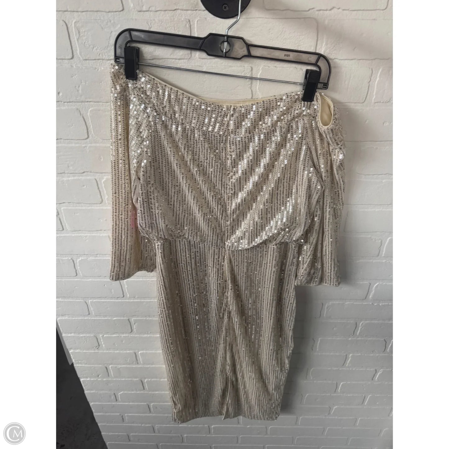 Dress Party Midi By Shein In Cream & Silver, Size: M