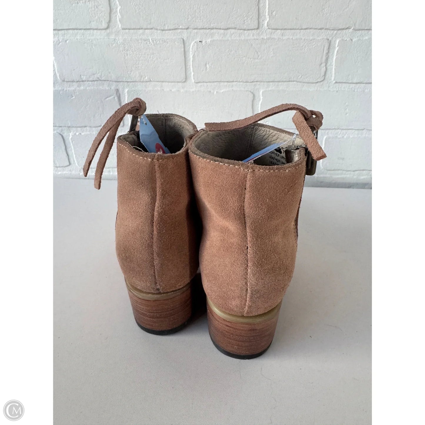 Boots Ankle Heels By Freebird In Pink & Tan, Size: 7