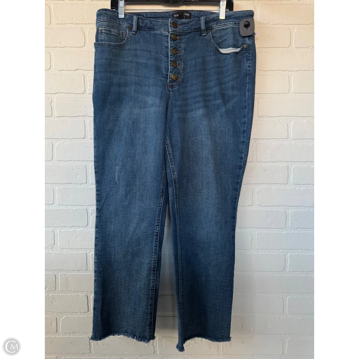 Jeans Straight By Kenneth Cole In Blue Denim, Size: 14