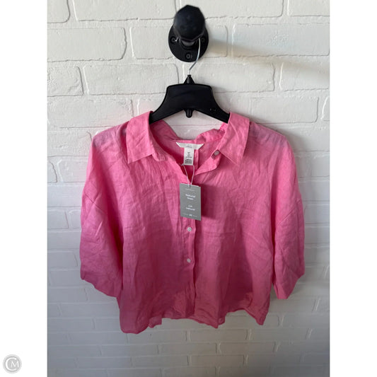 Blouse 3/4 Sleeve By H&m In Pink, Size: L