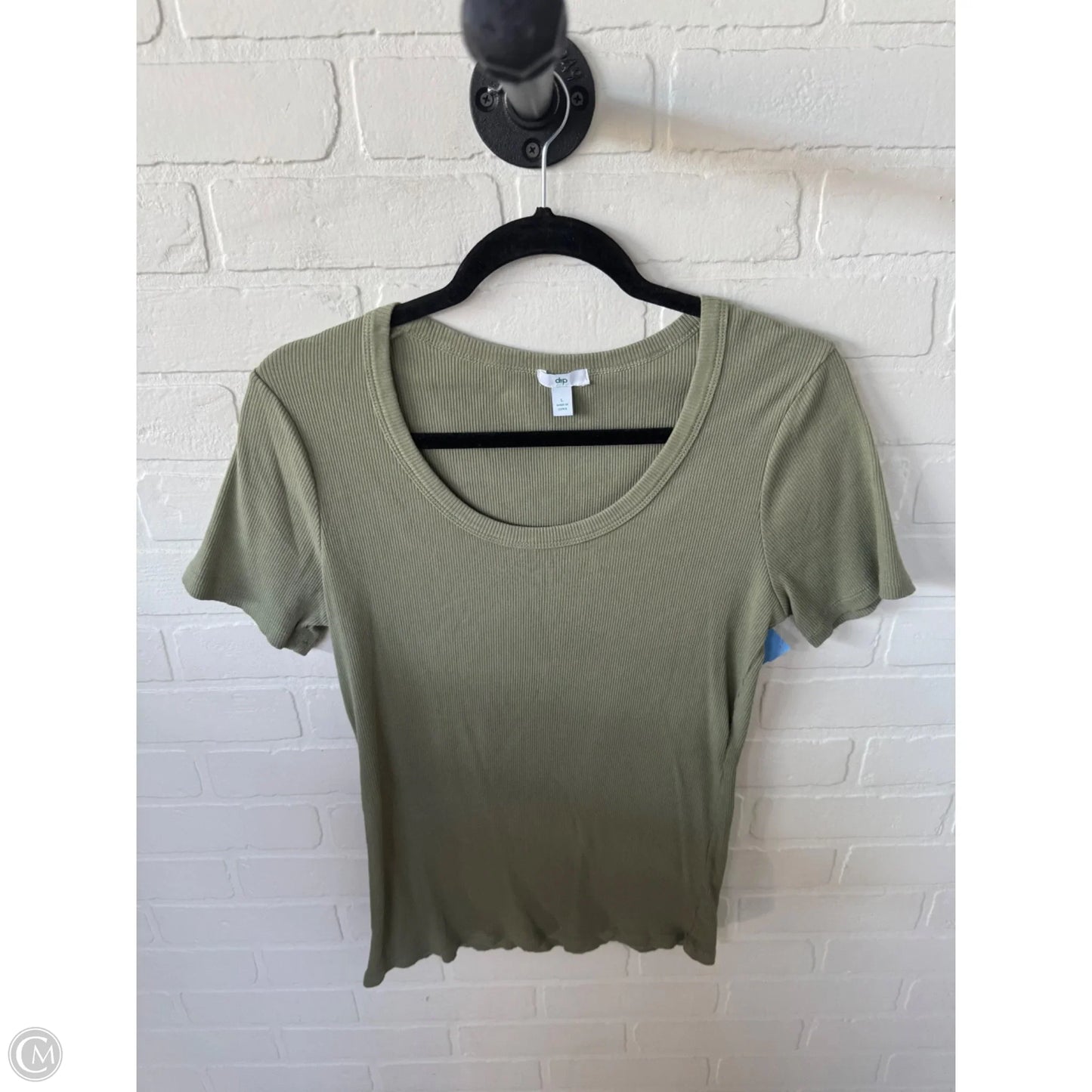 Top Short Sleeve Basic By Dip In Green, Size: L