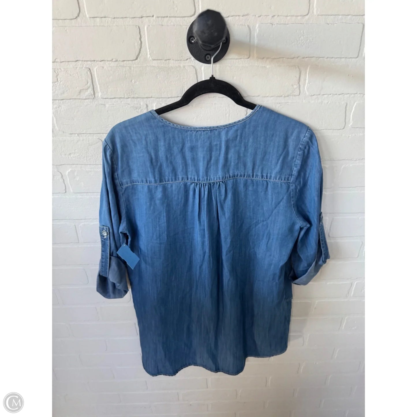 Top Short Sleeve By Karen Kane In Blue Denim, Size: S