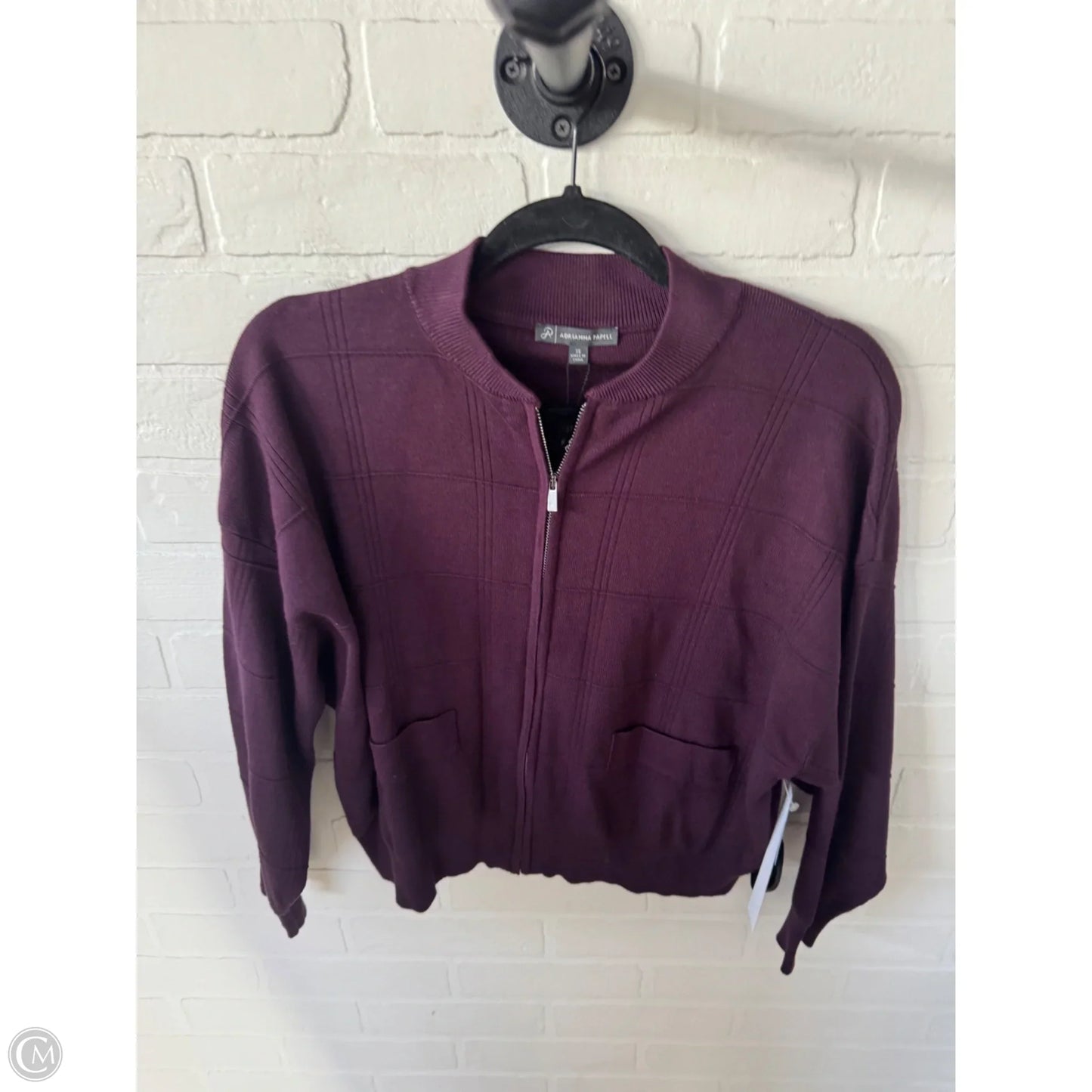 Sweater Cardigan By Adrianna Papell In Purple, Size: Xs