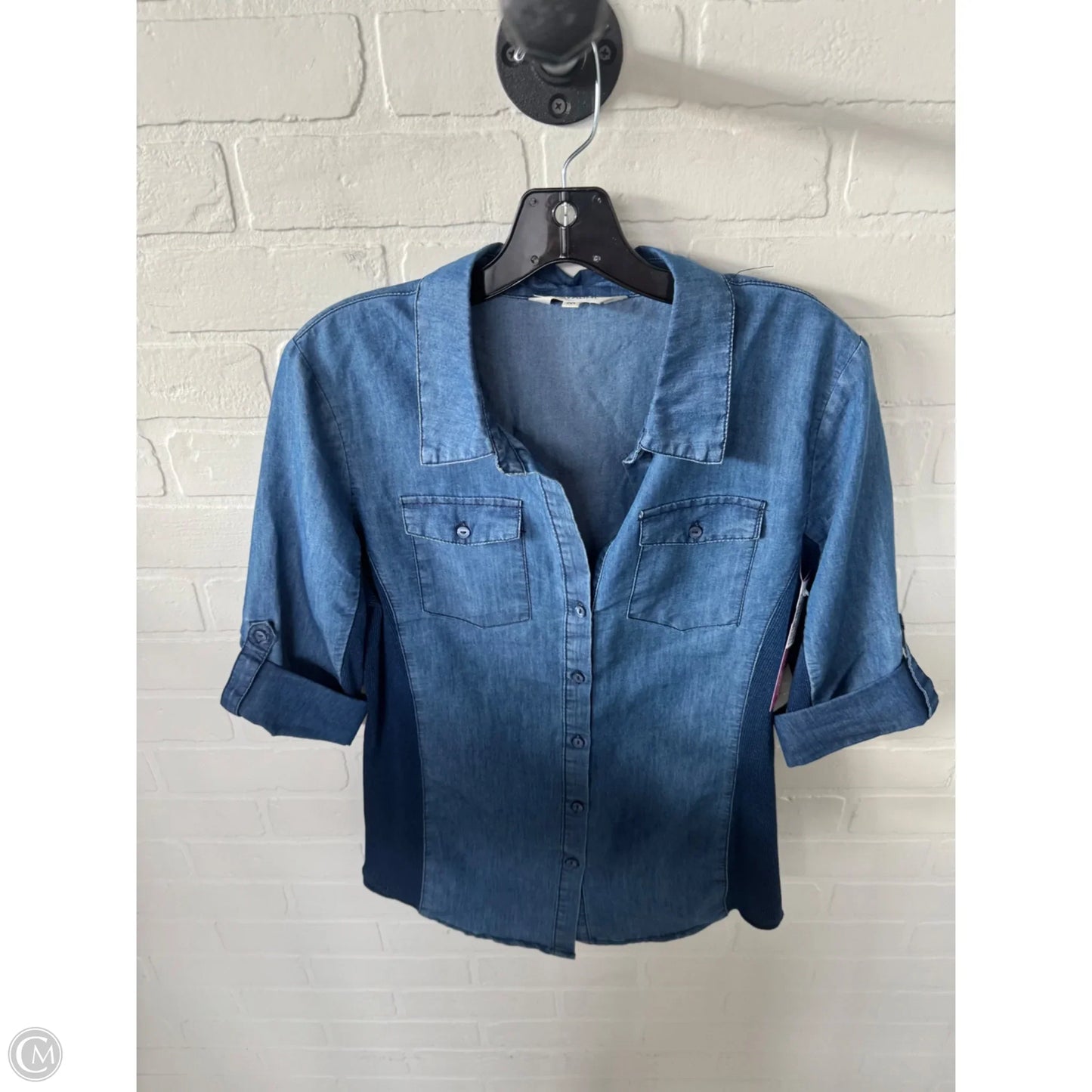 Top Short Sleeve By Cmc In Blue Denim, Size: M