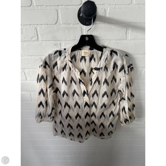 Top 3/4 Sleeve By Elie Tahari In Black & Cream, Size: Xs