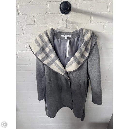 Coat Wool By Dkny In Grey, Size: Xs