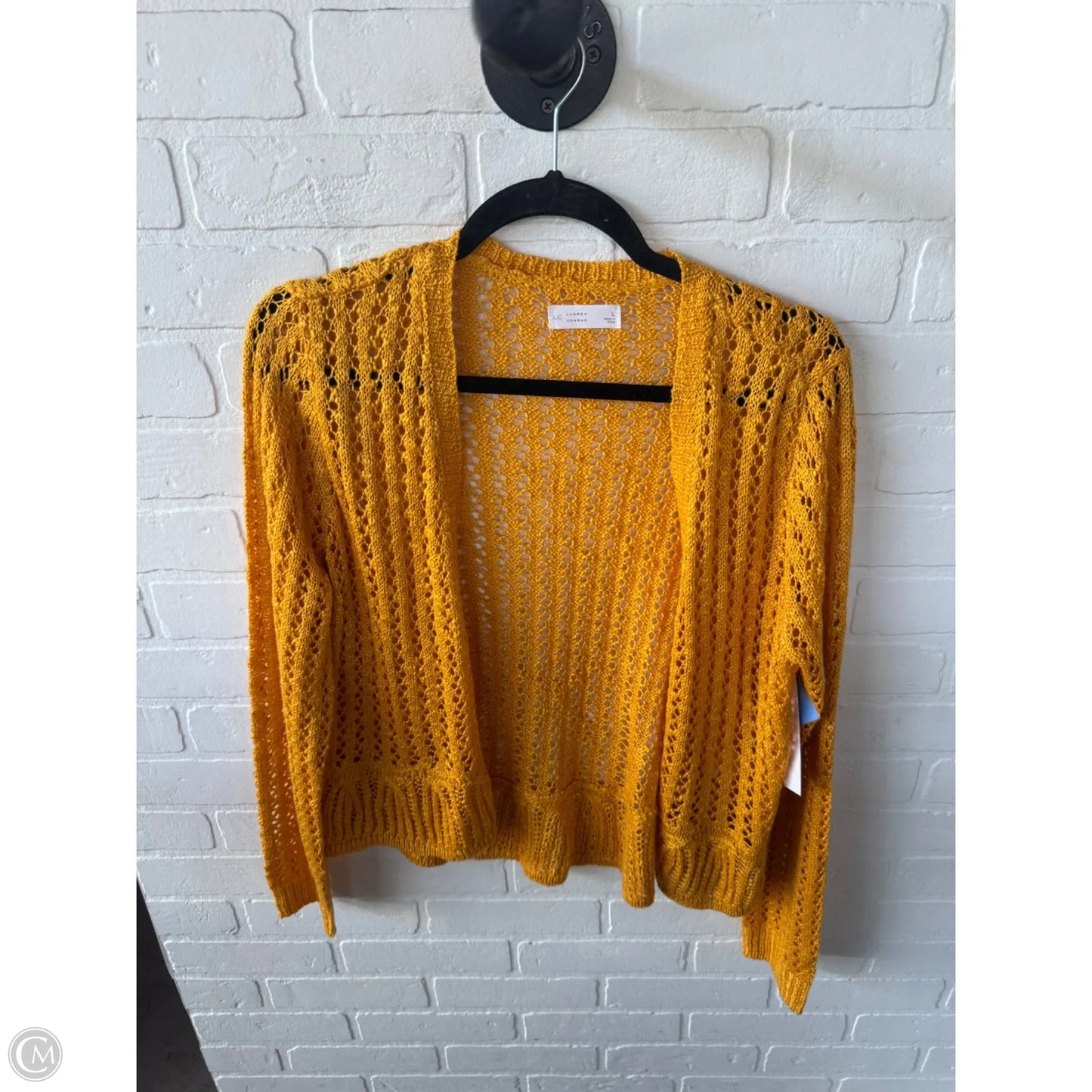 Sweater Cardigan By Lc Lauren Conrad In Gold, Size: L