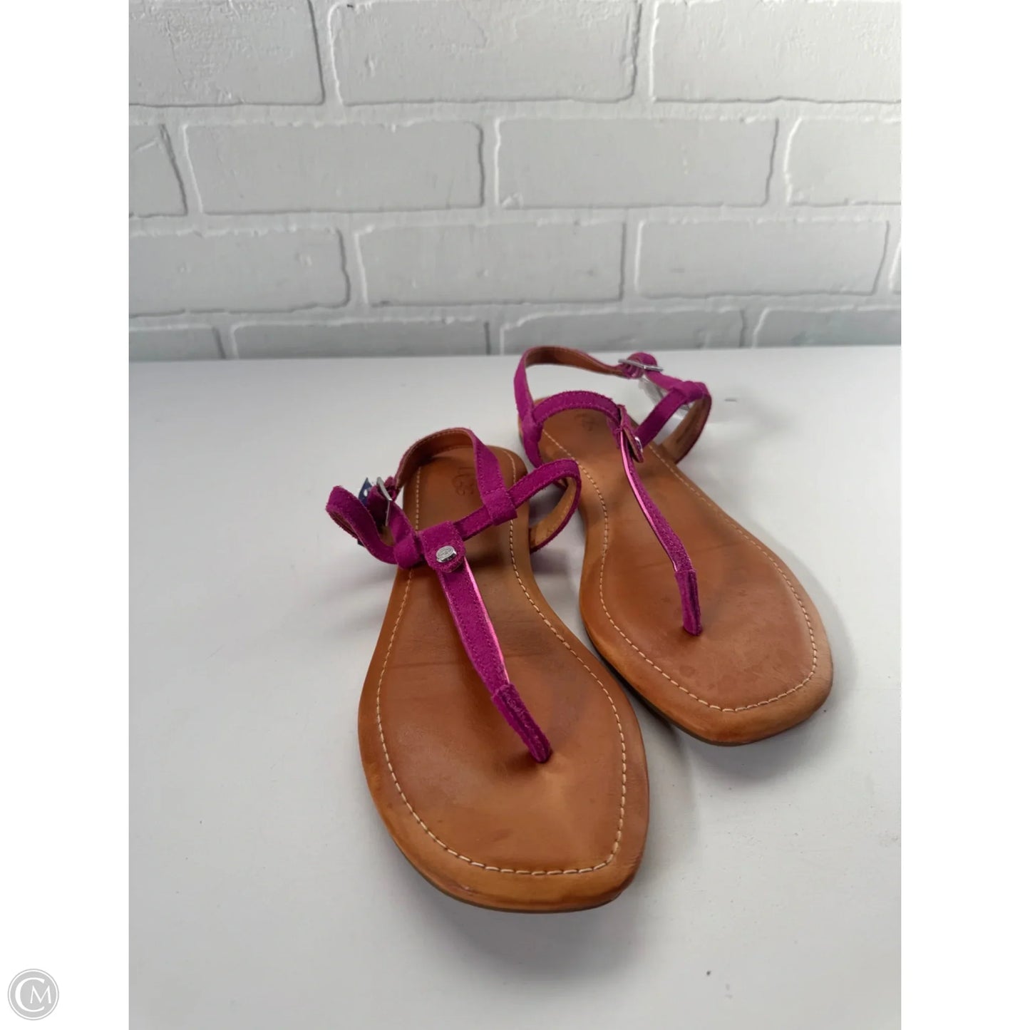 Sandals Designer By Ugg In Pink & Tan, Size: 8
