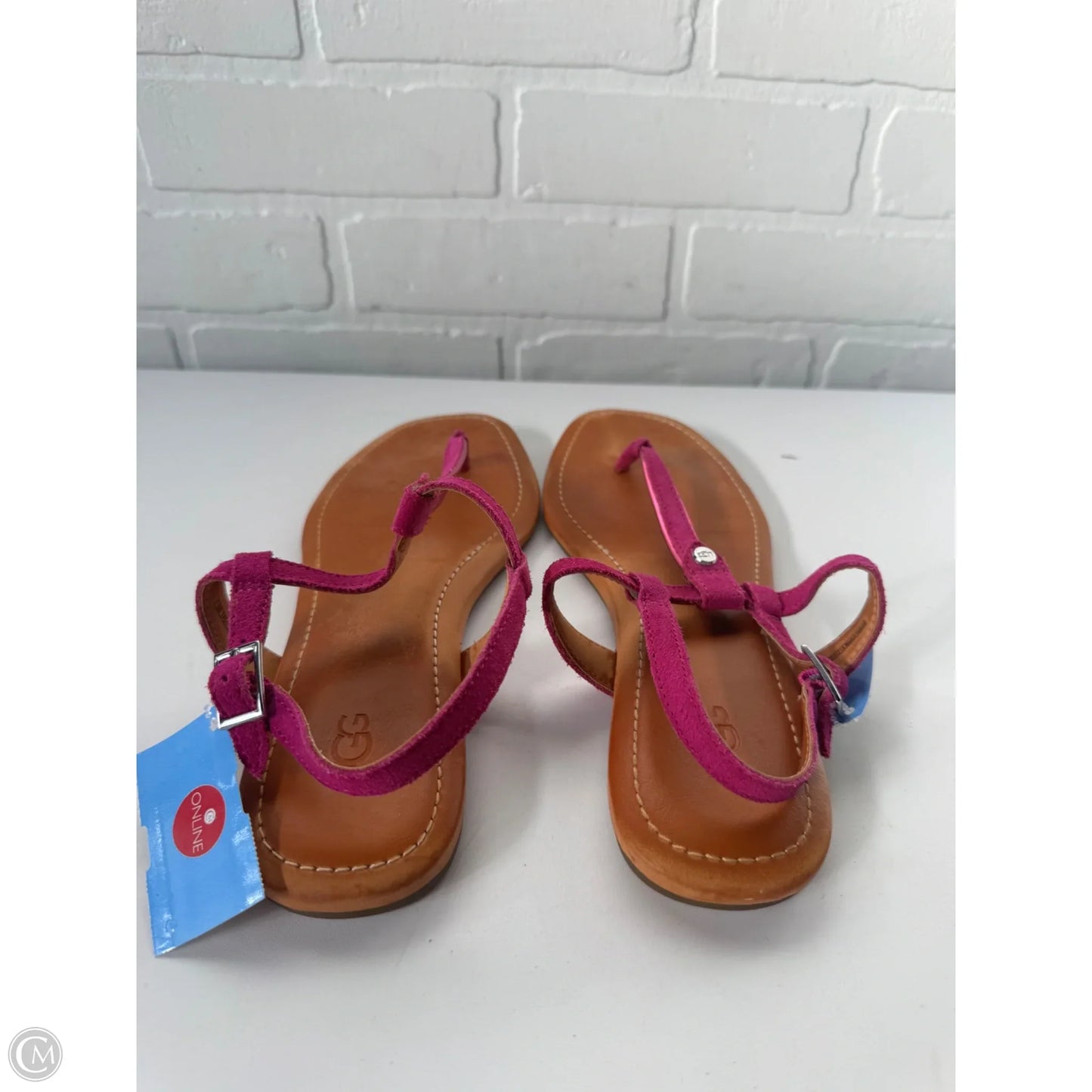 Sandals Designer By Ugg In Pink & Tan, Size: 8