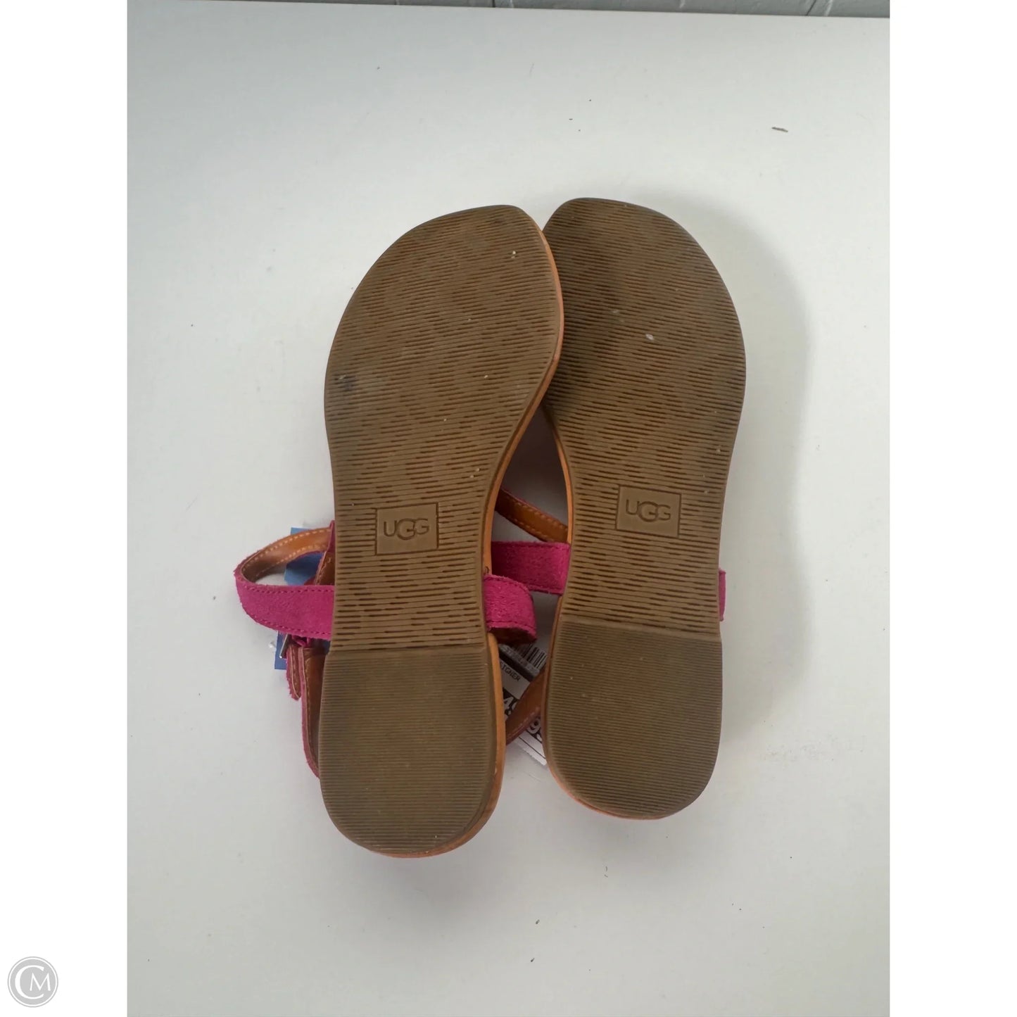 Sandals Designer By Ugg In Pink & Tan, Size: 8