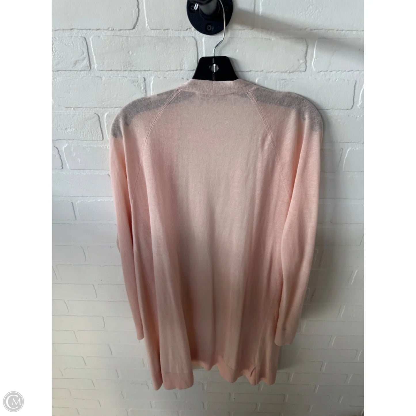 Sweater Cardigan By Loft In Peach, Size: L