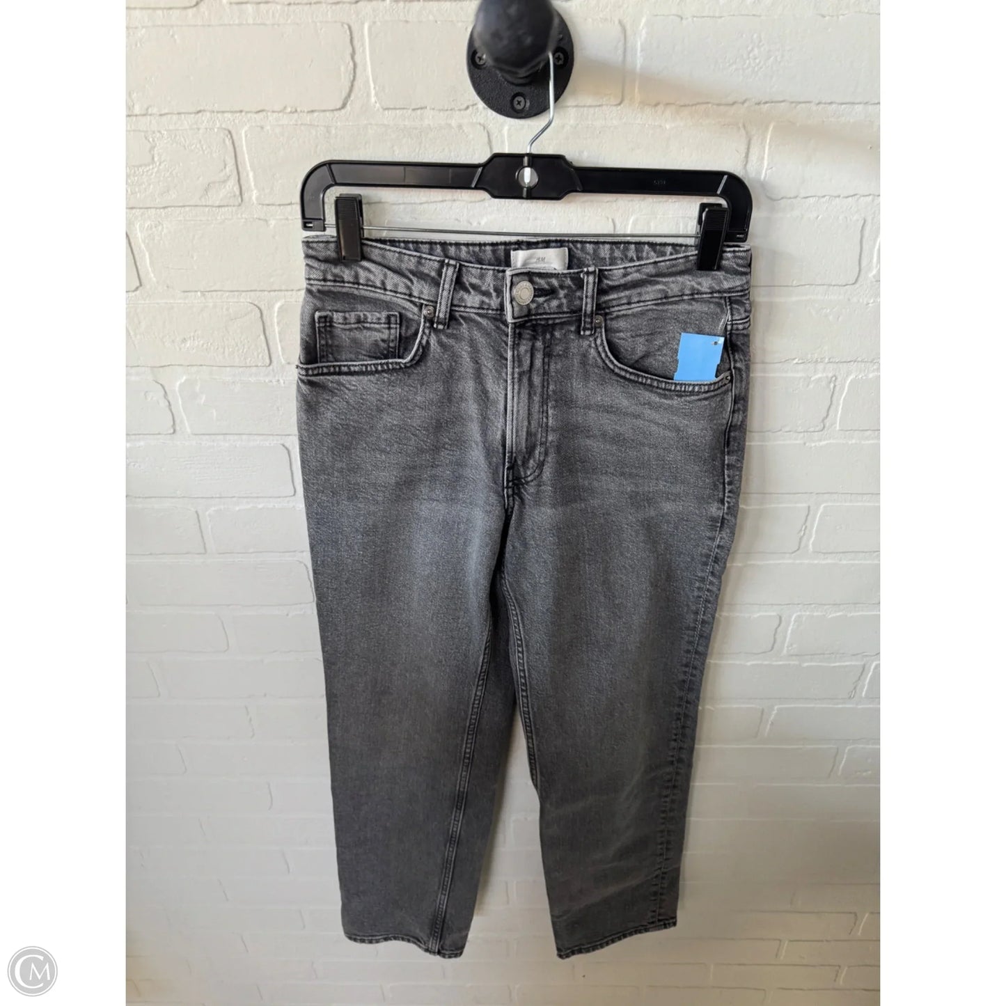 Jeans Straight By H&m In Black Denim, Size: 6