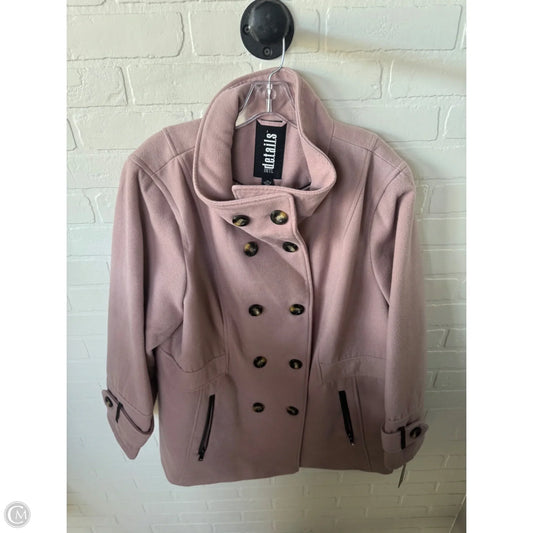 Coat Peacoat By Clothes Mentor In Pink, Size: 2x