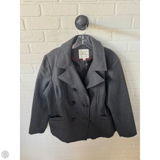 Coat Peacoat By Clothes Mentor In Grey, Size: 1x