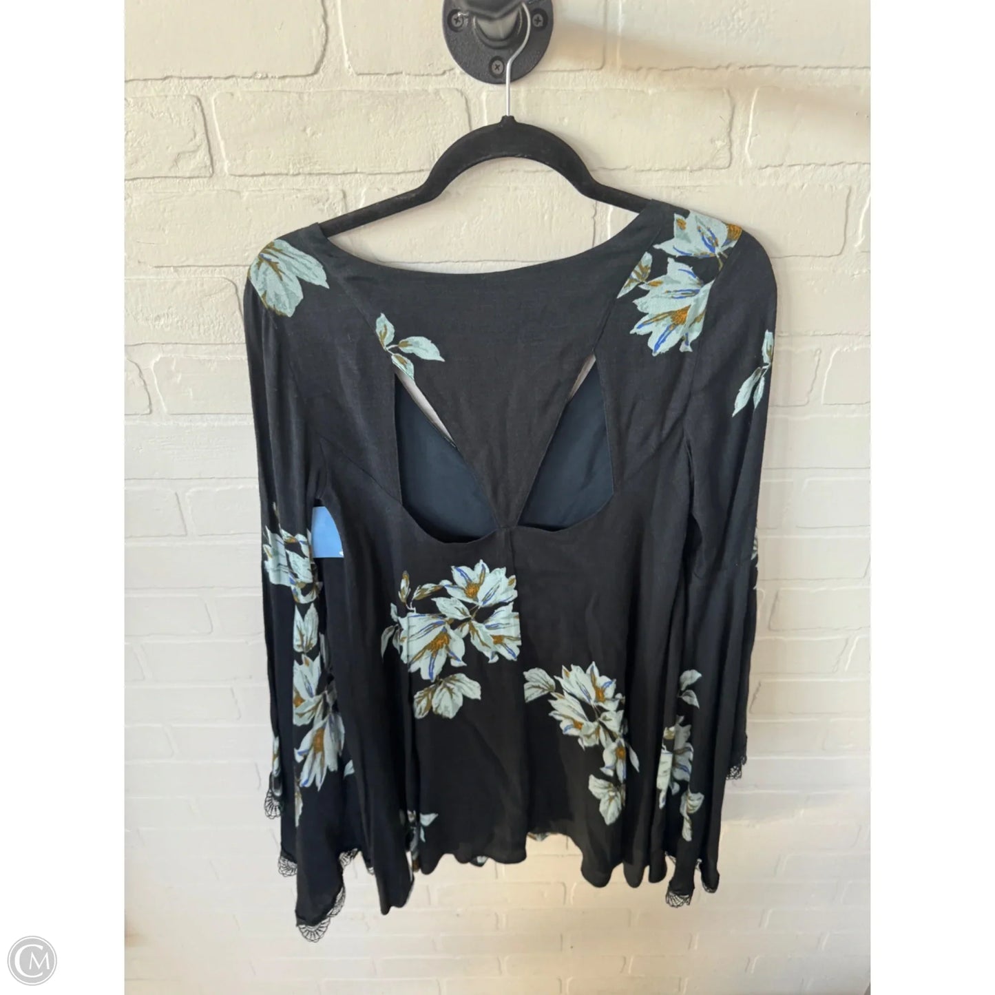 Tunic Long Sleeve By Free People In Black & Blue, Size: Xs