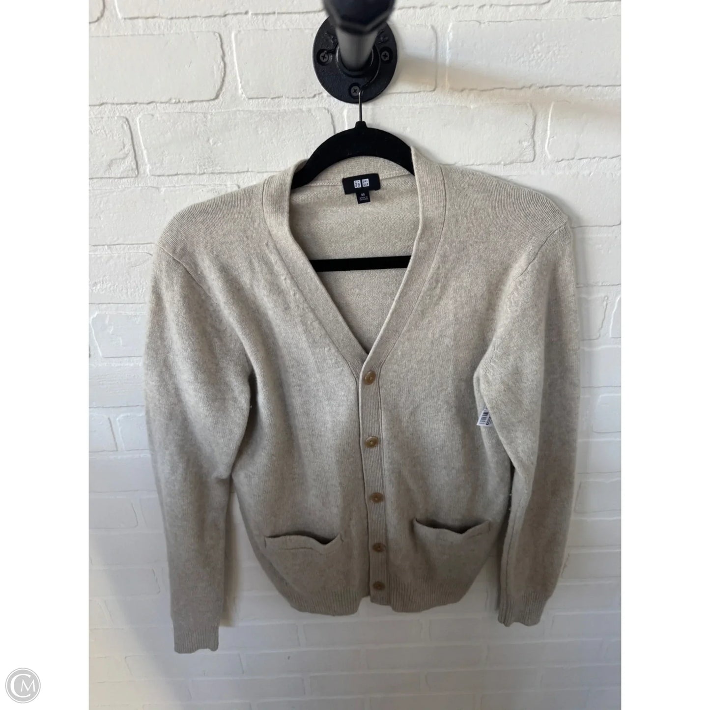 Sweater Cardigan By Uniqlo In Tan, Size: Xs