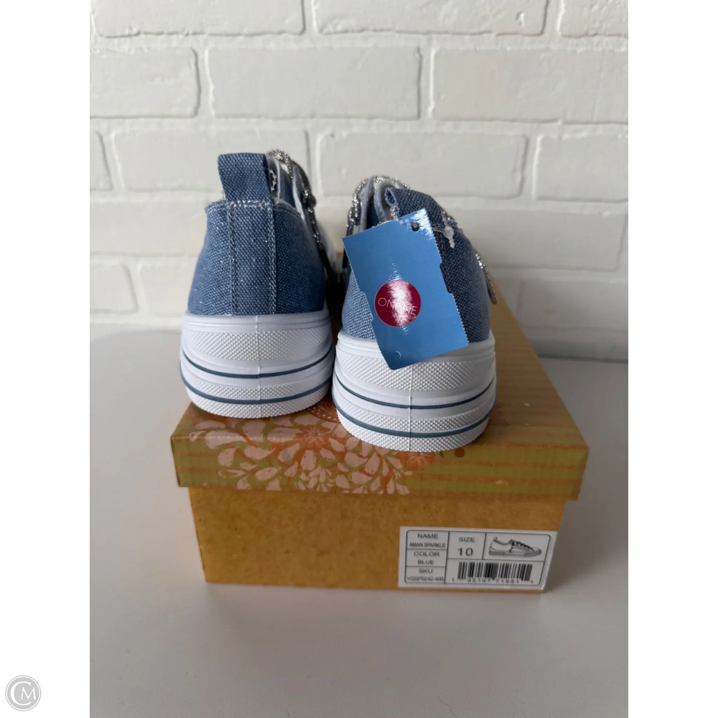 Shoes Sneakers By Very G In Blue & White, Size: 10