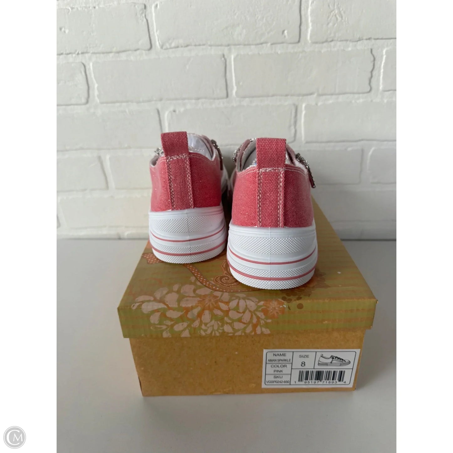Shoes Sneakers By Very G In Pink & White, Size: 8