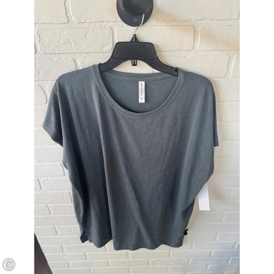 Top Short Sleeve By Athleta In Green & Grey, Size: L