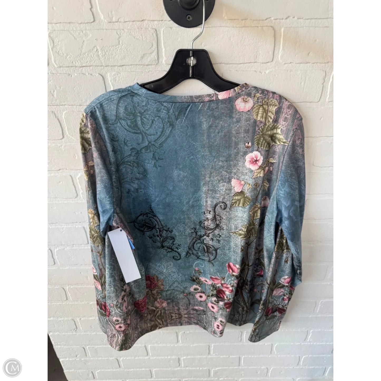 Top Long Sleeve By Noracora In Green & Pink, Size: M