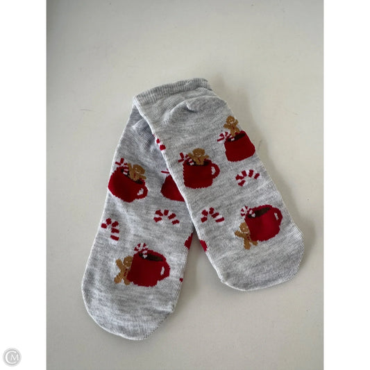Socks By Clothes Mentor In Grey & Red, Size: 0
