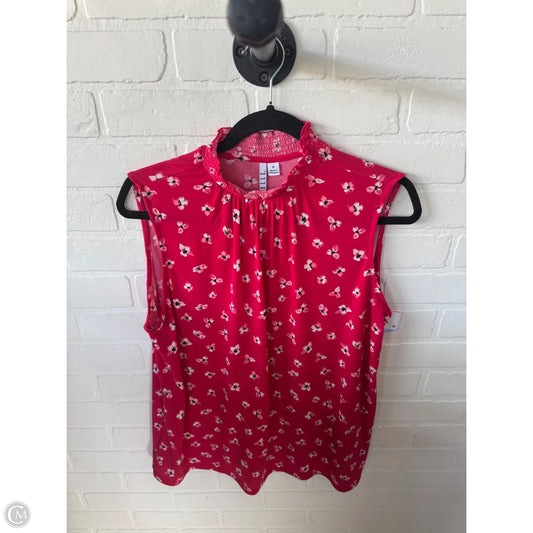 Blouse Sleeveless By Elle In Pink & White, Size: M