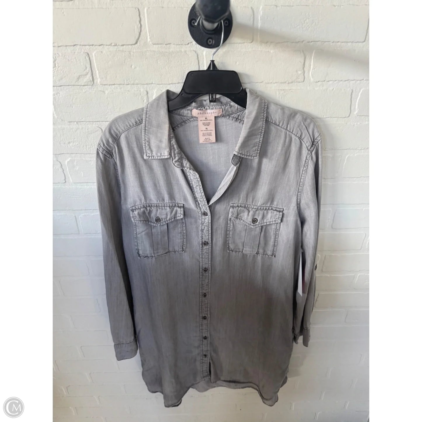 Dress Casual Midi By Philosophy In Grey, Size: Xl