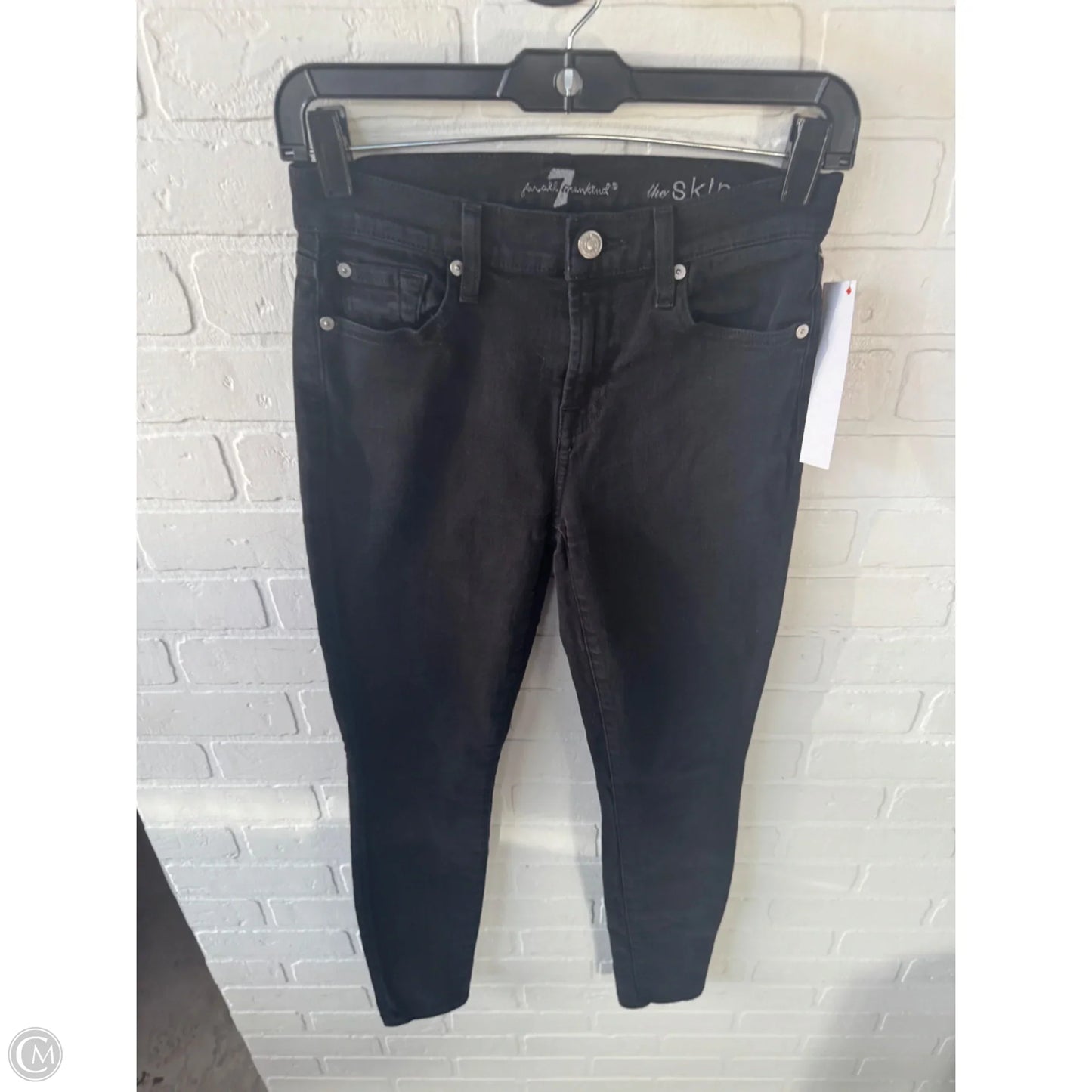 Jeans Skinny By 7 For All Mankind In Black Denim, Size: 2