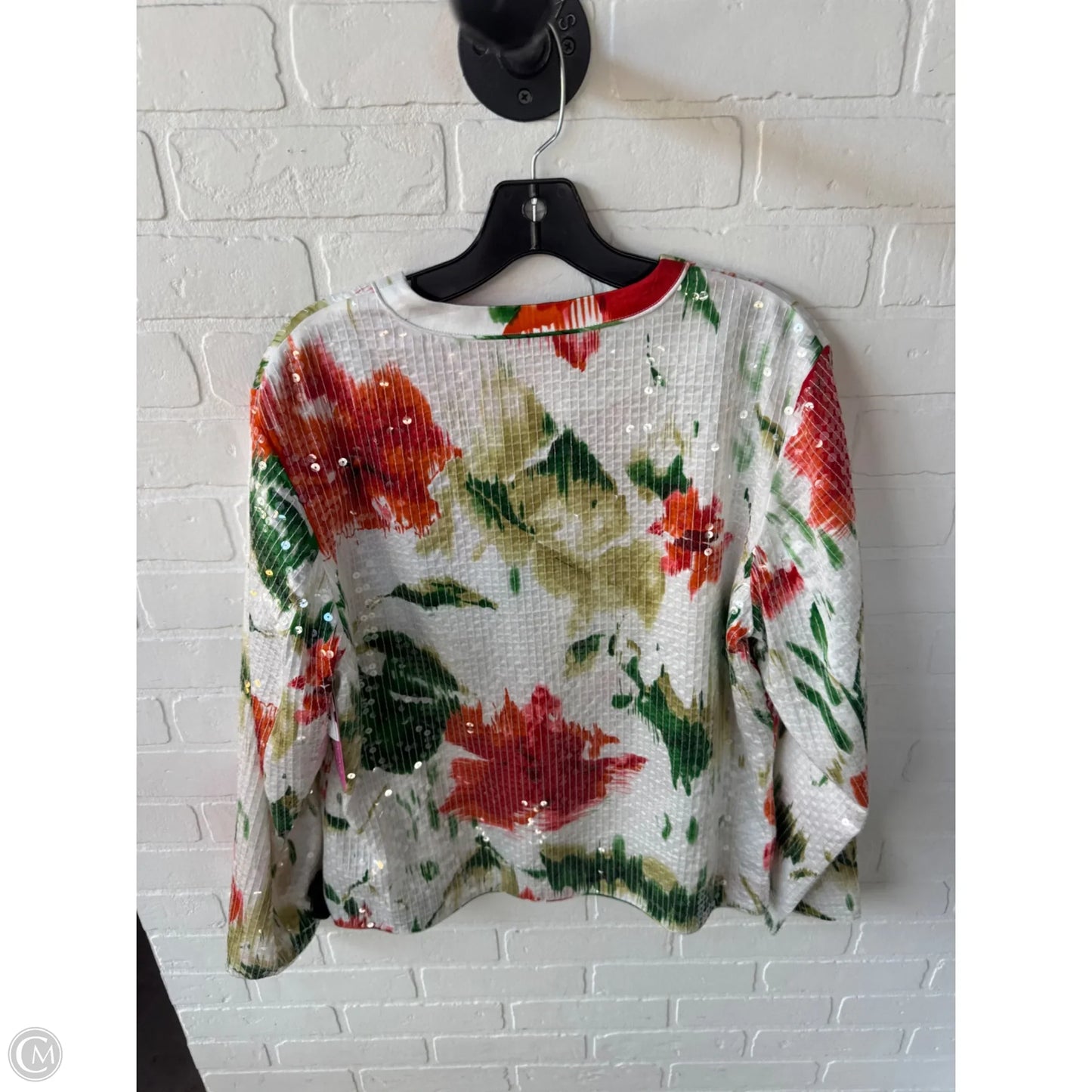 Jacket Other By Chicos In Green & White, Size: L