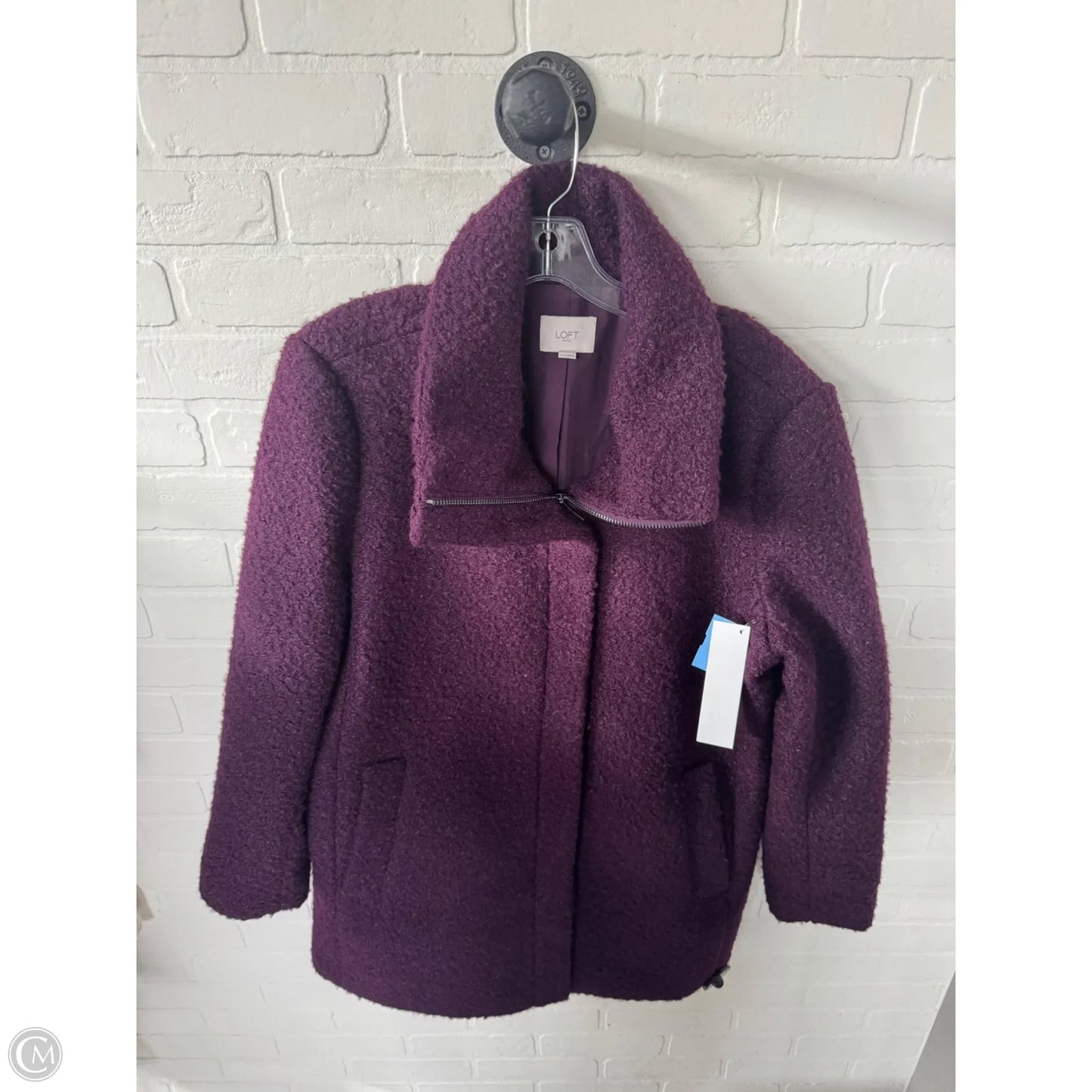 Coat Peacoat By Loft In Purple, Size: Xl
