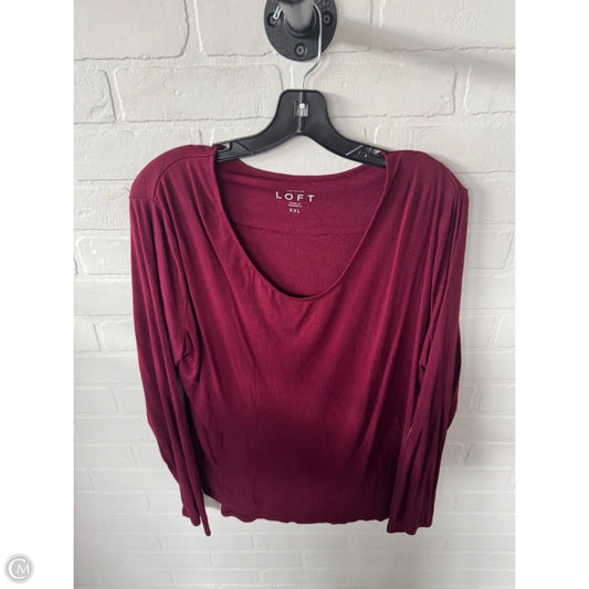Top Long Sleeve Basic By Loft In Red, Size: Xxl