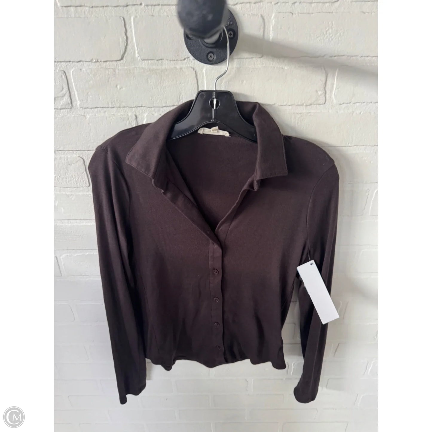 Top Long Sleeve By Madewell In Brown, Size: M