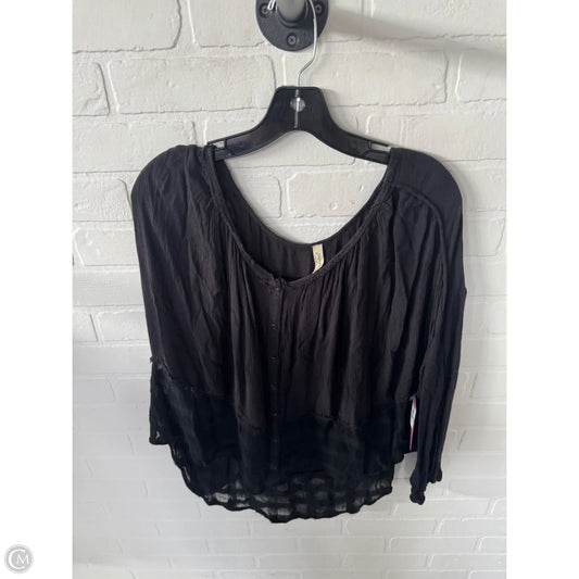 Top Long Sleeve By Free People In Black, Size: S