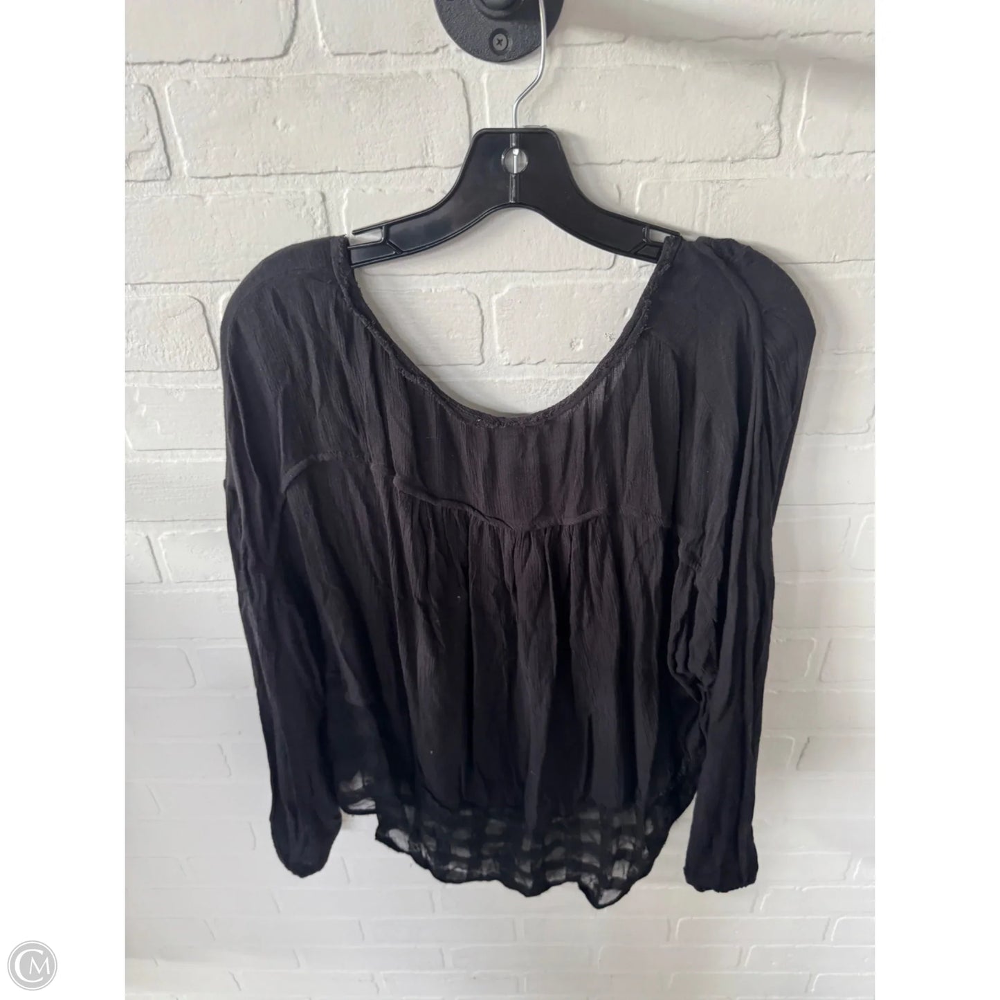 Top Long Sleeve By Free People In Black, Size: S
