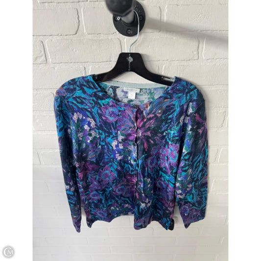 Sweater Cardigan By Garnet Hill In Blue & Purple, Size: Xl
