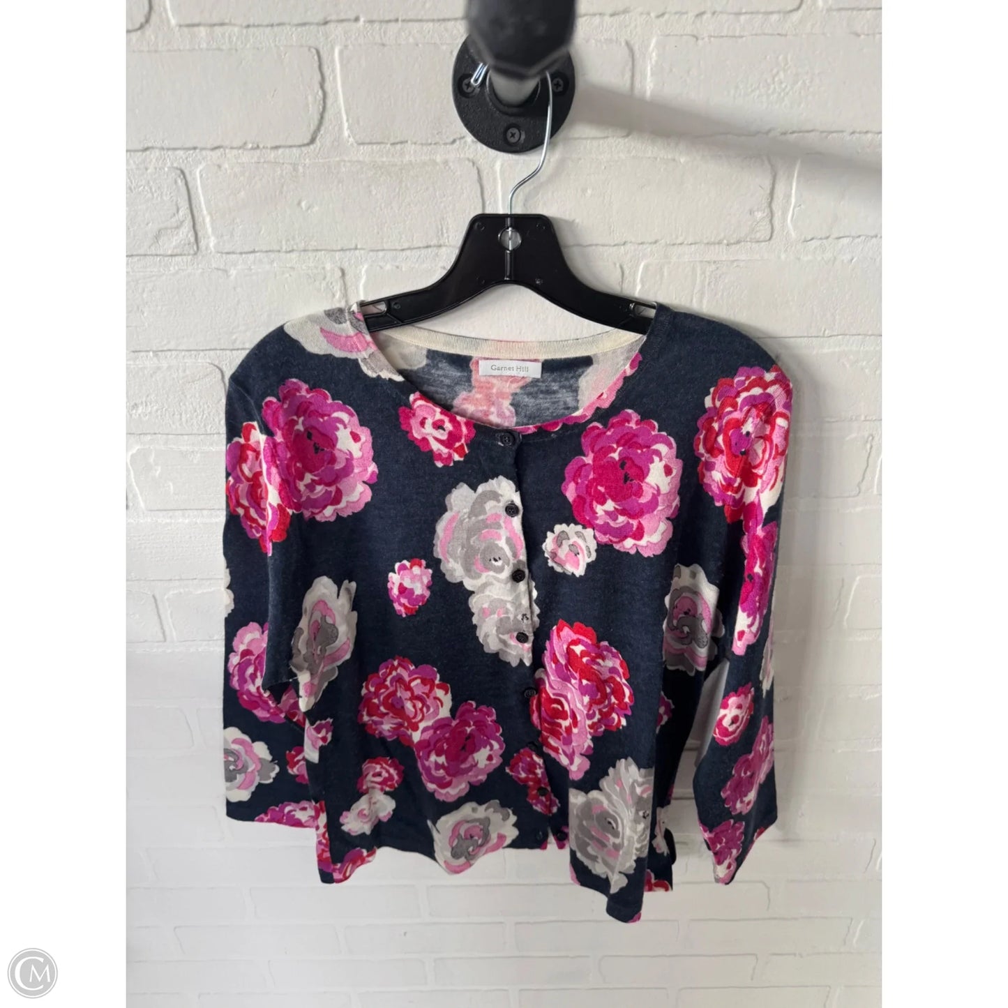 Sweater Cardigan By Garnet Hill In Blue & Pink, Size: Xl